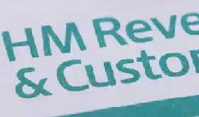 Extreme closeup image of HM Revenue and Customs logo.
